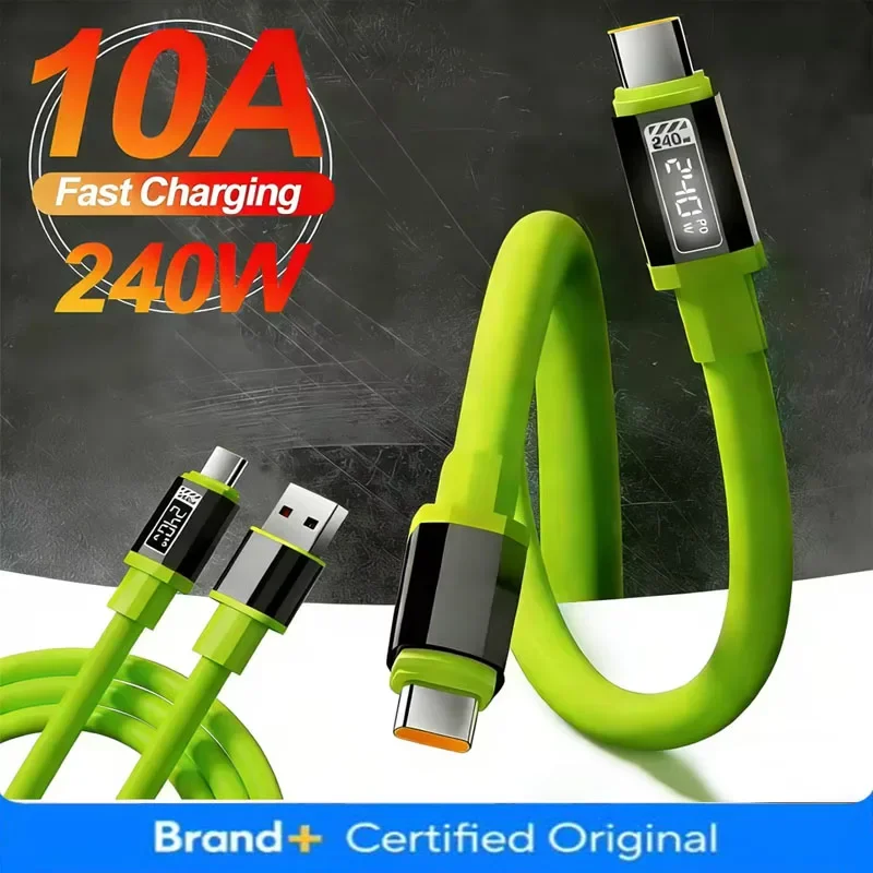 240W Super Fast Charging Cable PD High Power Charger Cord For IPhone 17 16 15 14 USB To Type-C Charging Wire For Samsung Xiaomi