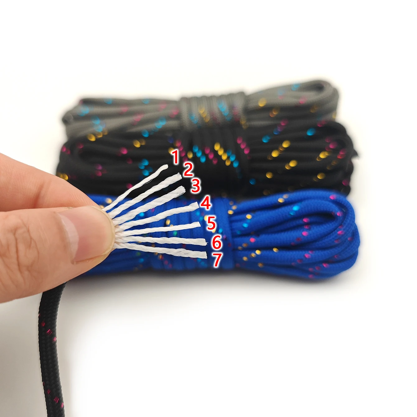 5M/10M/20M, Diameter 4mm, 7 Core Color Silk Paracord Outdoor Warning Rope Tent Lanyard, Multi-Function Outdoor Rope, Handmade DIY