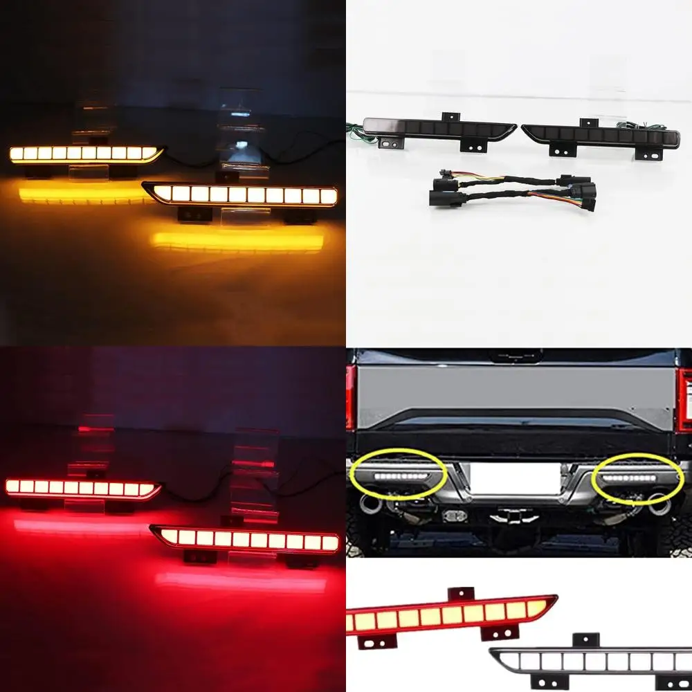 

LED Rear Bumper Reflectors, Brake, Tail, Driving, Reversing, Fog Lamps Kit for Ford Raptor F150 2016-2022
