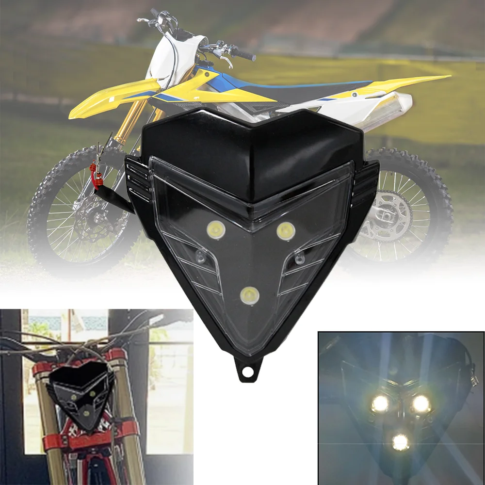 

Universal Motorcycle Black Running Light Front Lighting Headlight For 125 150 250 300 350 400 450 505 525 530 Enduro Motocross