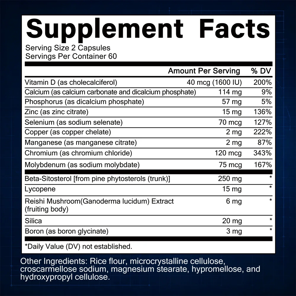 13 in 1 Advanced with Saw Palmetto - Prostate, Bladder & Urinary Health with Beta-sitosterol, Reishi, Vitamin D Supplement