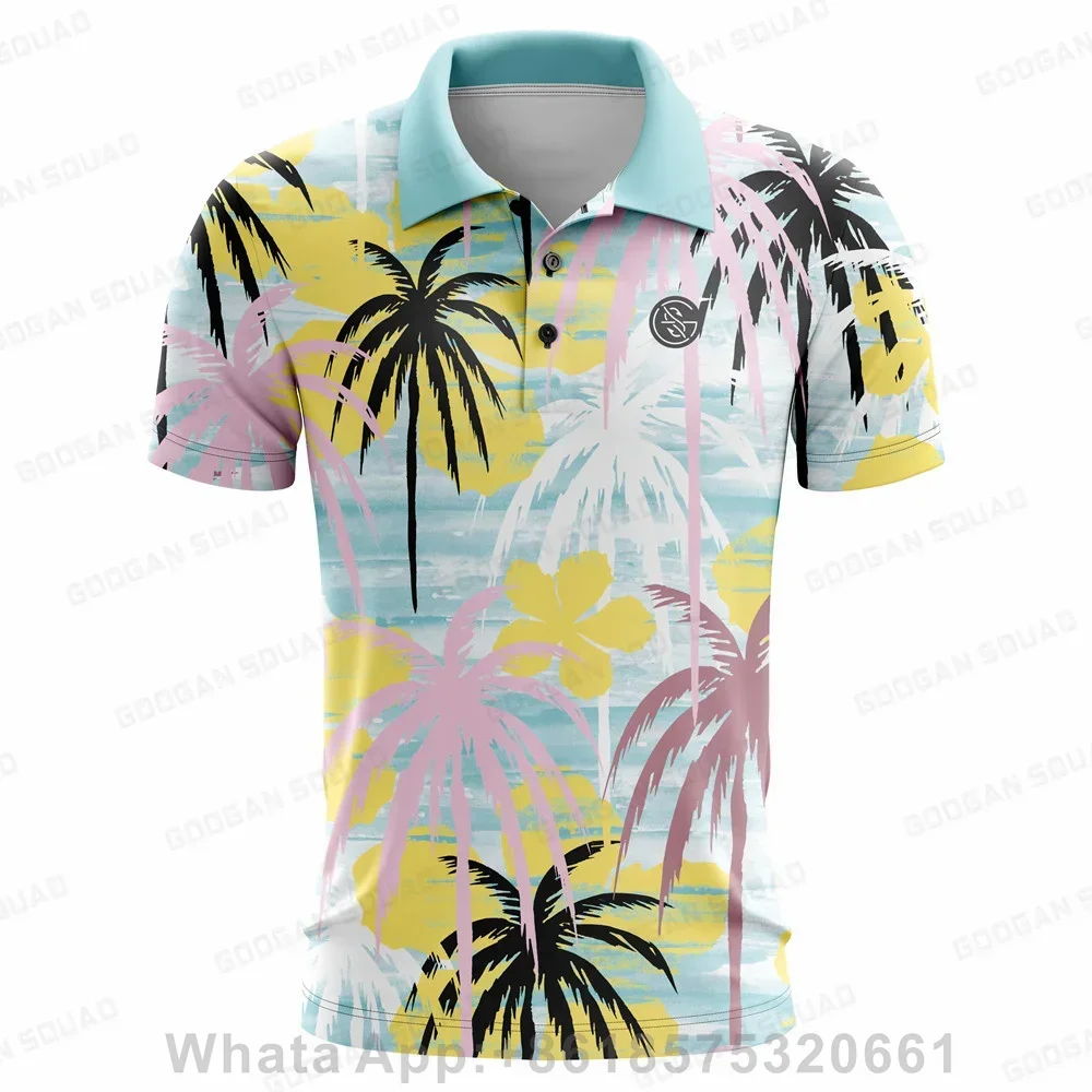 

New Men's Golf Shirt Summer Sports Golf Apparel Short Sleeve Top Quick Dry T-shirt Breathable Polo Shirts for Men Golf Wear