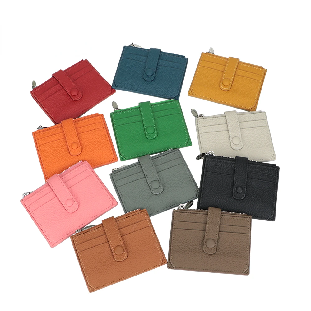 

URBAN MASTER Solid Color Thin Credit Card Holder For Women Genuine Cow Leather Coin Purse Fashion Casual Small Wallet Purse 1566