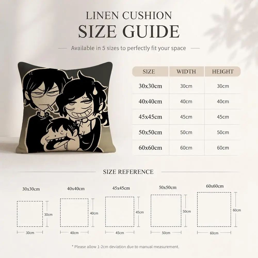 The C-Coffin Of Andy Leyley Cushion Cover Linen Double-Sided Decorative Sofa Couch Bedroom Living Room Home Decor Pillow Case