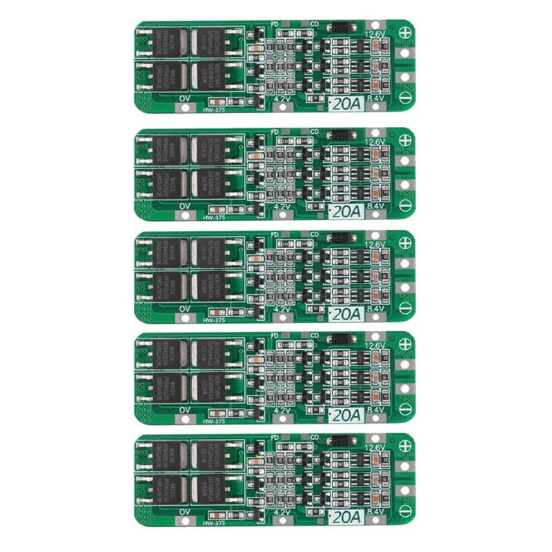 5Pcs 3S 20A BMS 18650 Li-Ion Li-Ion Battery Charger Module BMS Protection Board PCB 11.1V 12V 12.6V Module