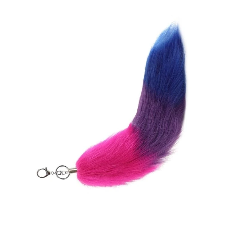 652f FOXES TACKChain Foxes Tail Keyring Pingente cauda macia bolsa macia