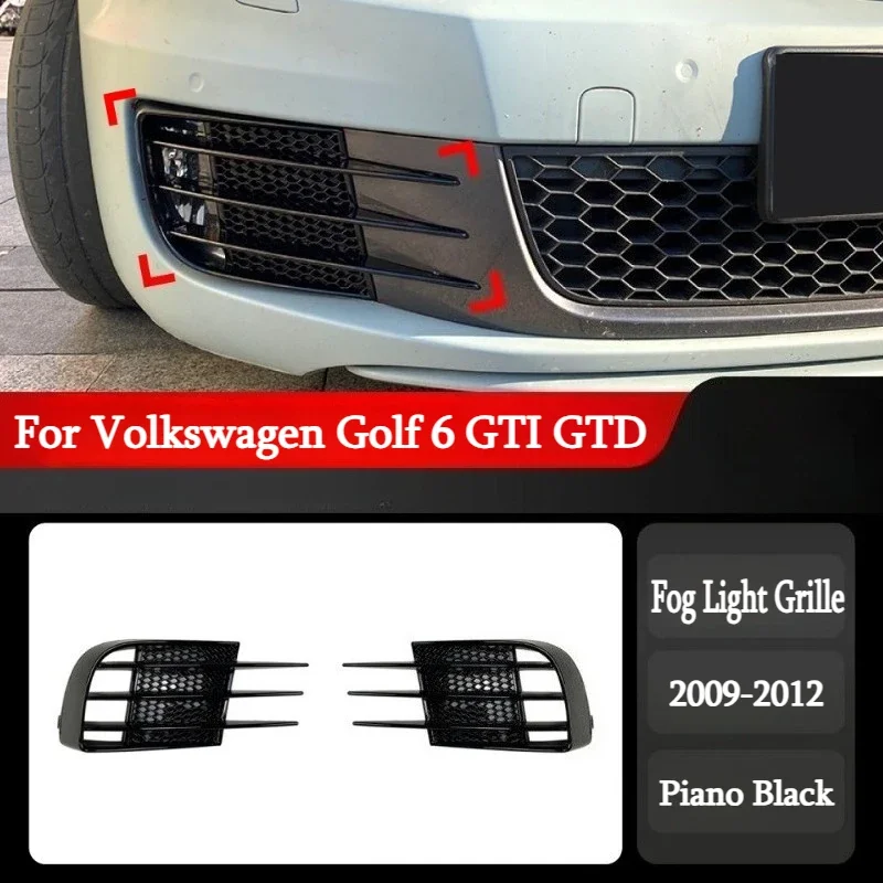 

For Volkswagen VW Golf 6 GTI GTD 2009-2012 ABS Fog Light Grille Wind Knife Car Patch Car Interior Modified Accessories