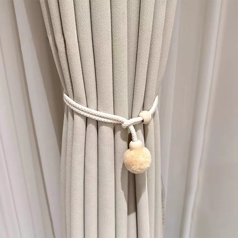 2pc 양모 공 커튼 스트랩 커튼 스트랩 커튼 스트랩 커튼 매달려 공 조절 커튼 스트랩