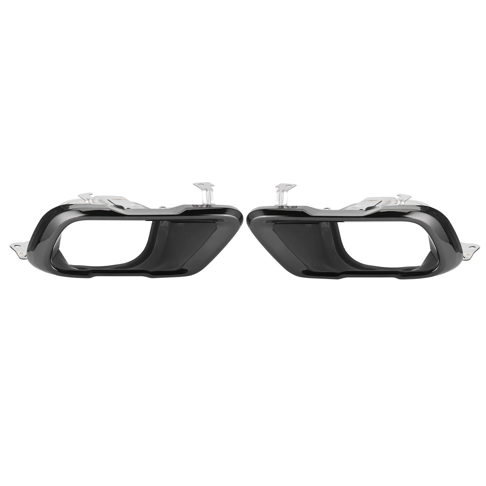 Coppia di punte del silenziatore di scarico Set di punte del silenziatore di scarico nero cromato Set di rivestimento del tubo terminale adatto per X5 G05 M Sport 2019+ Rivestimento del tubo di scarico