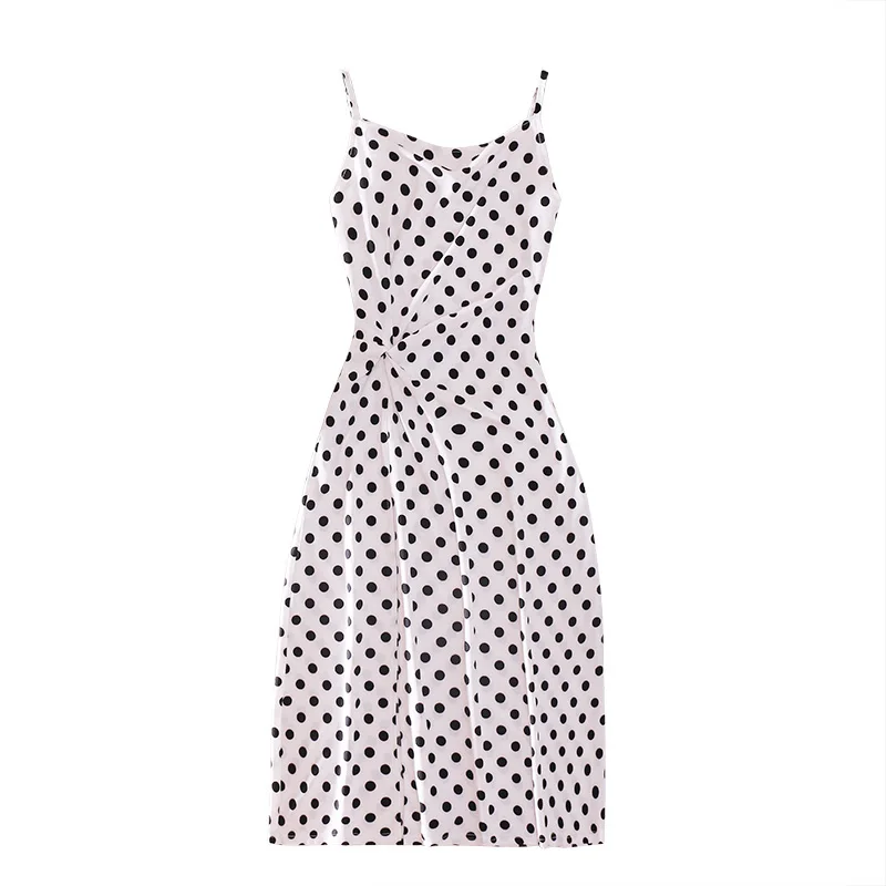French Retro Style Banquet Dress With Suspender High-end Fairy Style Slim Fit Polka Dot First Love Dress Thin Design