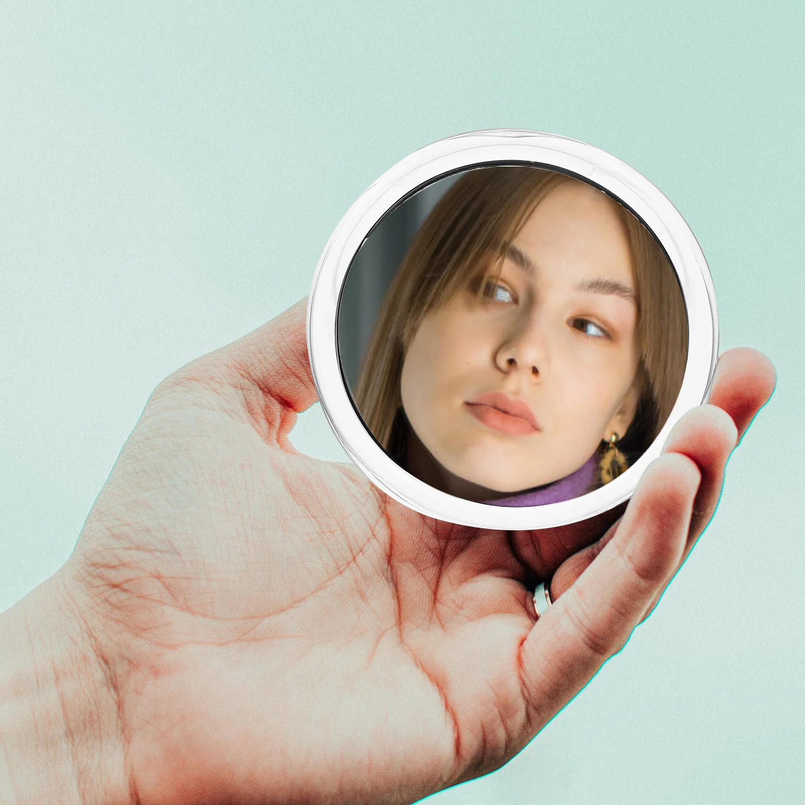 Lusterko kieszonkowe do codziennego użytku, powiększenie 20x, okrągłe, wytrzymały materiał, bezpieczne, do długotrwałego użytkowania, okrągła lupa powiększająca 20x