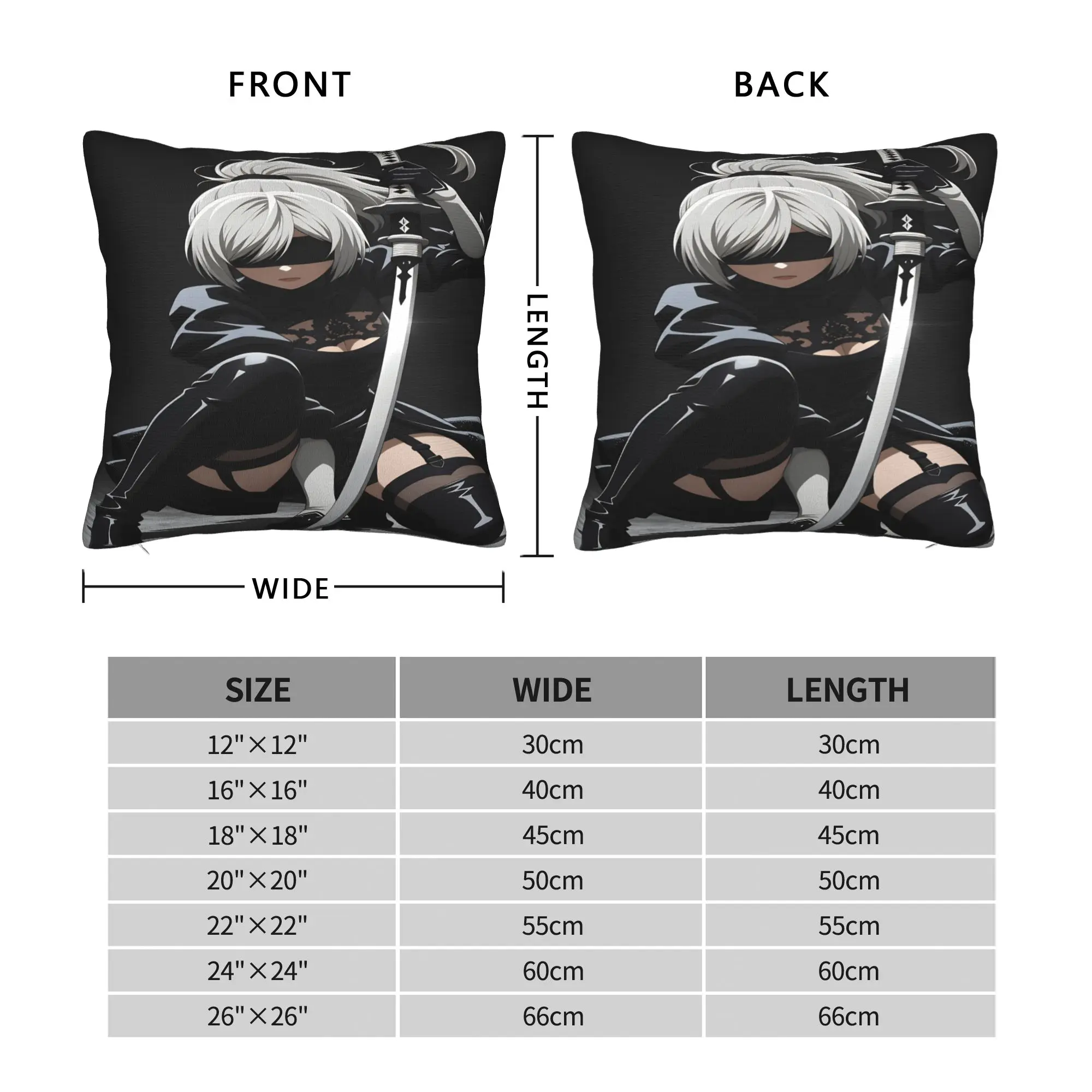 Game N-Nier Automata Pillow Cover  Funny Pillow Case For Living Room Sofa Graphic Cushion Cover Gift Idea