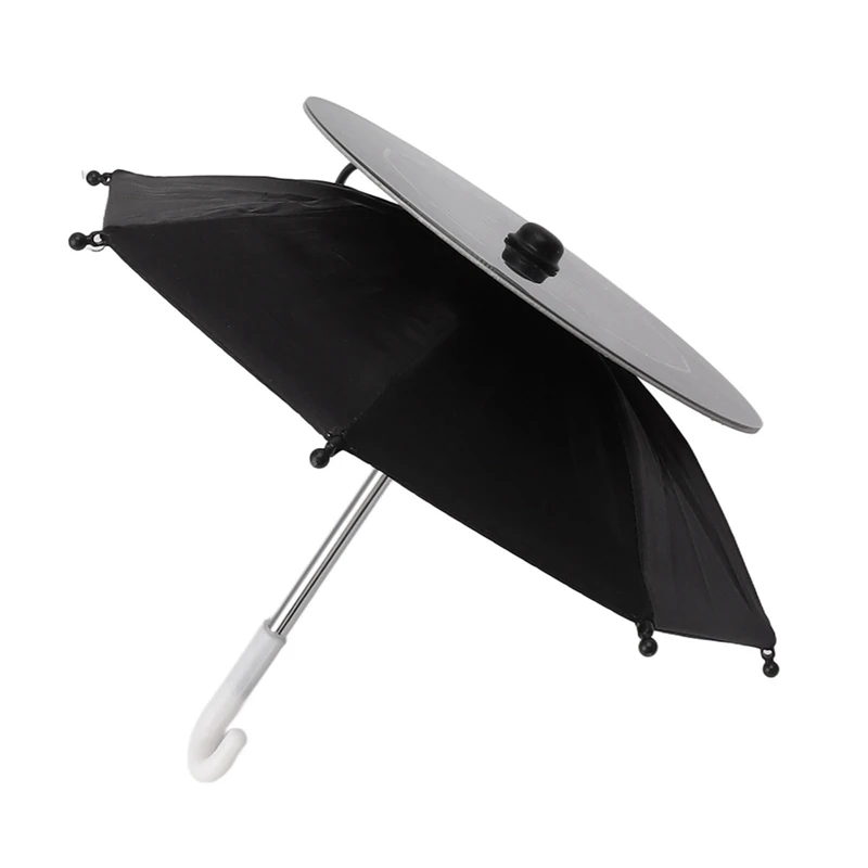 Solar Phone USB Umbrella Sun Shade USB Charging With Solar Power For Outdoor Cycling Fishing Black