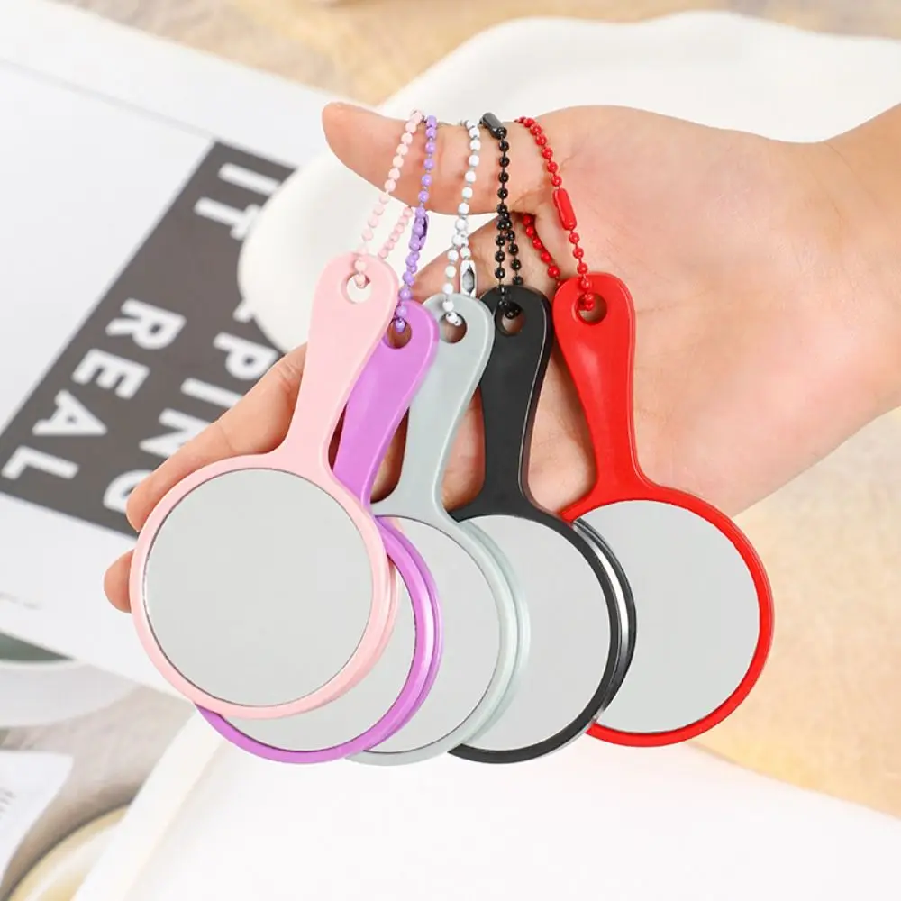 Mirror Pendant Compact Mirror with Key Ring Keyring Charms High-definition Travel Mirror Hanging Single Side Pocket Mirror Girl