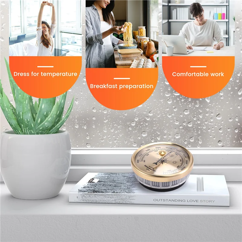 AED5-70Mm Atmospheric Home Barometer Weather Forecasting Instrument Aneroid Barometer Gas Pressure Gauge