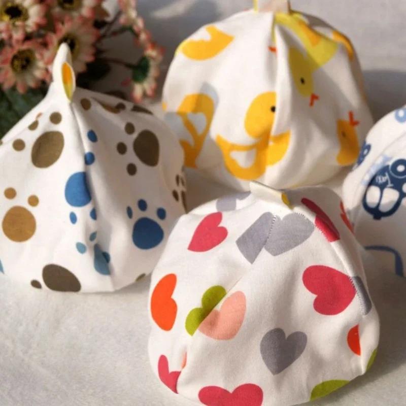 

B03A Детские шапки Милые детские шапки с принтом животных, шапки для аксессуаров для новорожденных