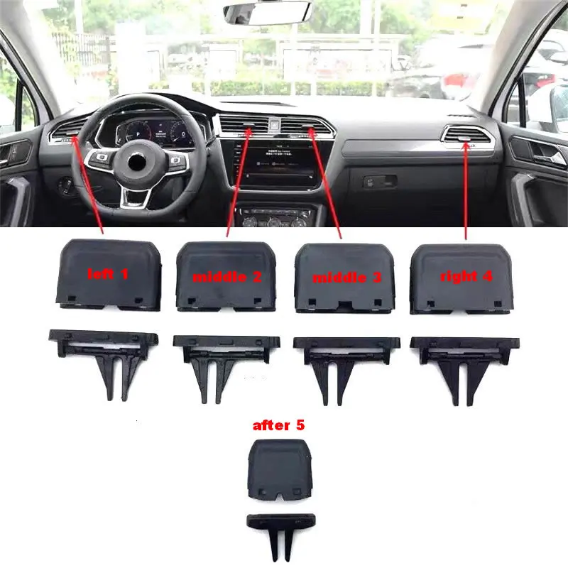 

Для VW Tiguan 2 MK2 Rline 2017 2018 2019 2020 2021 новая панель для приборной панели с вентиляционным отверстием переменного тока Регулируемый зажим комплект для ремонта автомобиля аксессуары