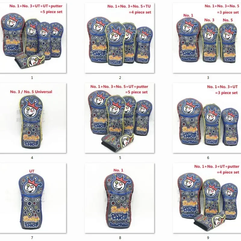 Golf accessories PU Golf Club Head Cover Cap for Driver Wooden UT Putters No.1 No.3 No.5 High Quality