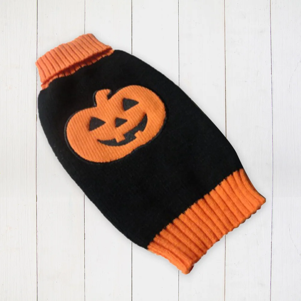 

Pet Pumpkin Turtleneck Sweater Tiny Small Dog Puppy Sweater Clothes Warm Winter Fashion Elegant Pattern Puppy Outfit