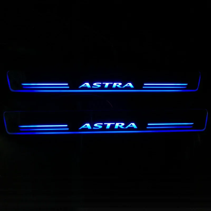 Trim Pedal LED 12V Car Light For Opel Astra J H 2016 2017 2018 Door Sill Scuff Plate Pathway Moving Acrylic Welcome Lamp