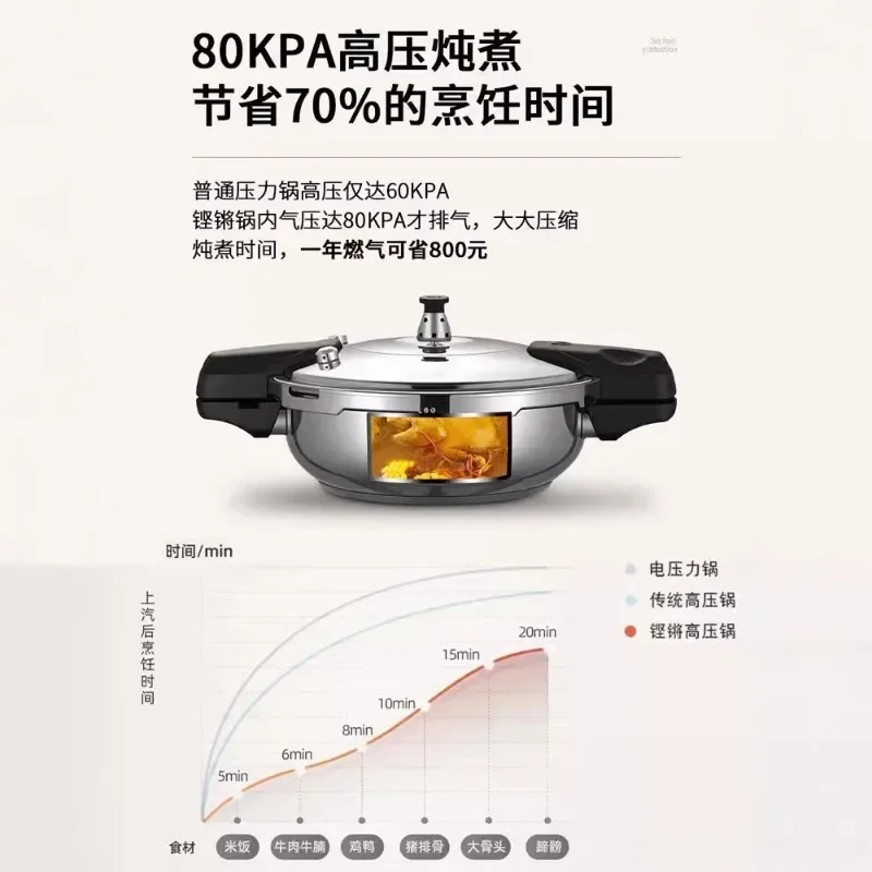 Mini Pressure Cooker Small Explosion-Proof Micro-Pressure Soup Pot Gas 304 Stainless Steel Pressure Cooker Fish Head Pot