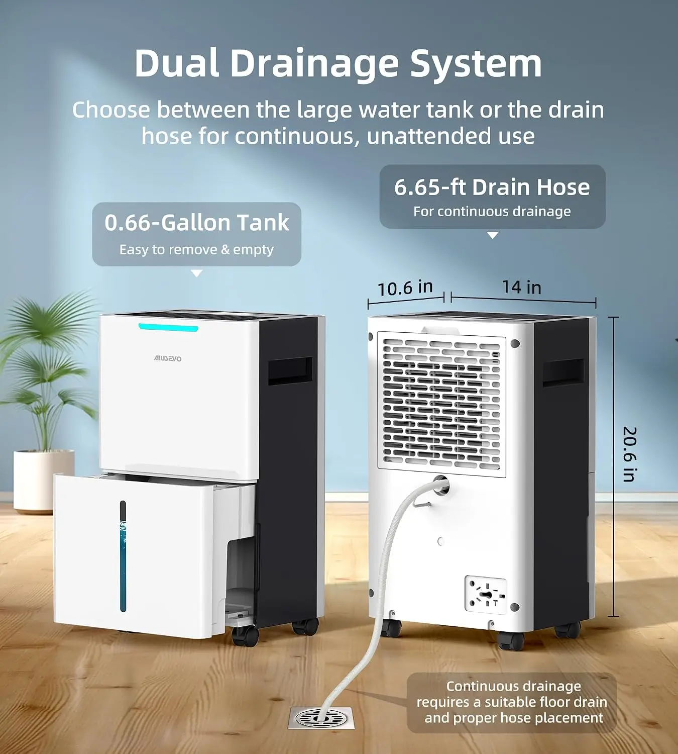 ^For 52 Pint Dehumidifier, 5000 Sq. ft Dehumidifier for Basement Large Room | Dehumidifiers for Home with Drain Hose for Bathroo