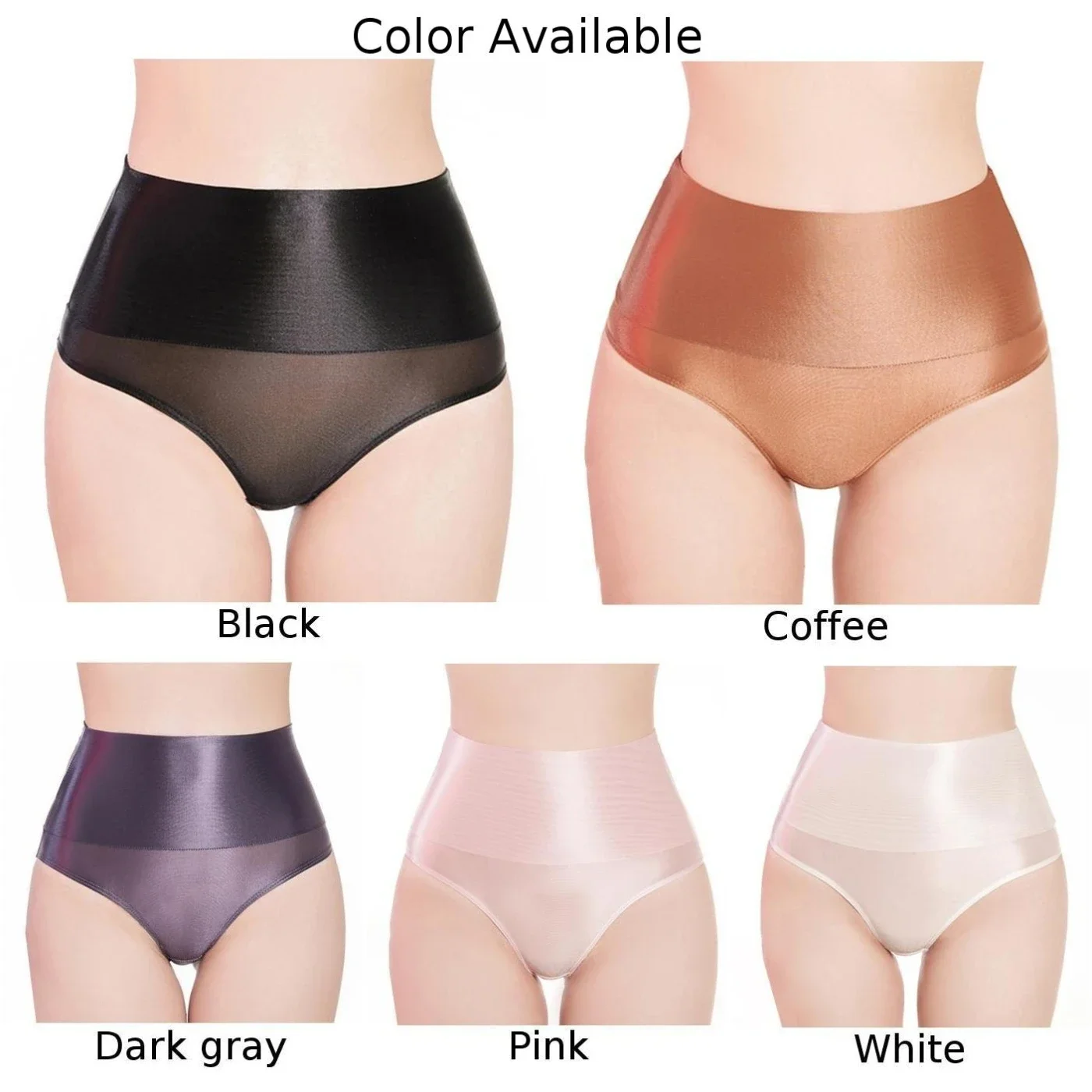 Sexy Women Oil Glossy Briefs Sheer Temptation Underwear Elastic Panties High Waisted Underpants Solid Smooth Traceless Knickers