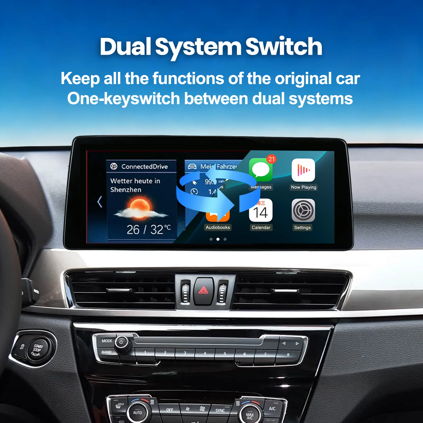 12.6 inch Ultra Wide Linux Screen Upgrade For BMW 5 Series E60 2006-2010 CCC F10 2011-2012 CIC 2013-2017 NBT Carplay Android view 6