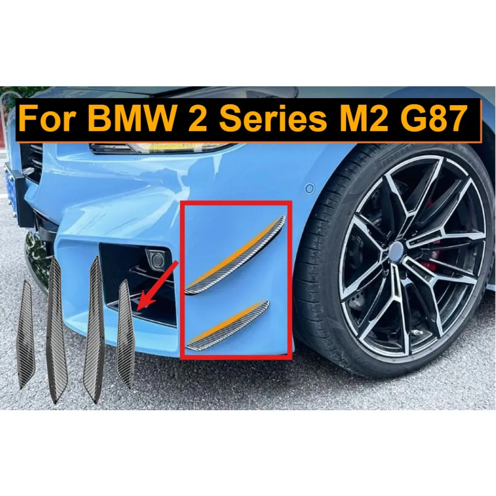

NEW 4PCS For BMW 2 Series M2 G87 2023-IN Car Bumper Canards Lip Splitter Trim Fins Air Vent Outlet Cover Trim Car accessory
