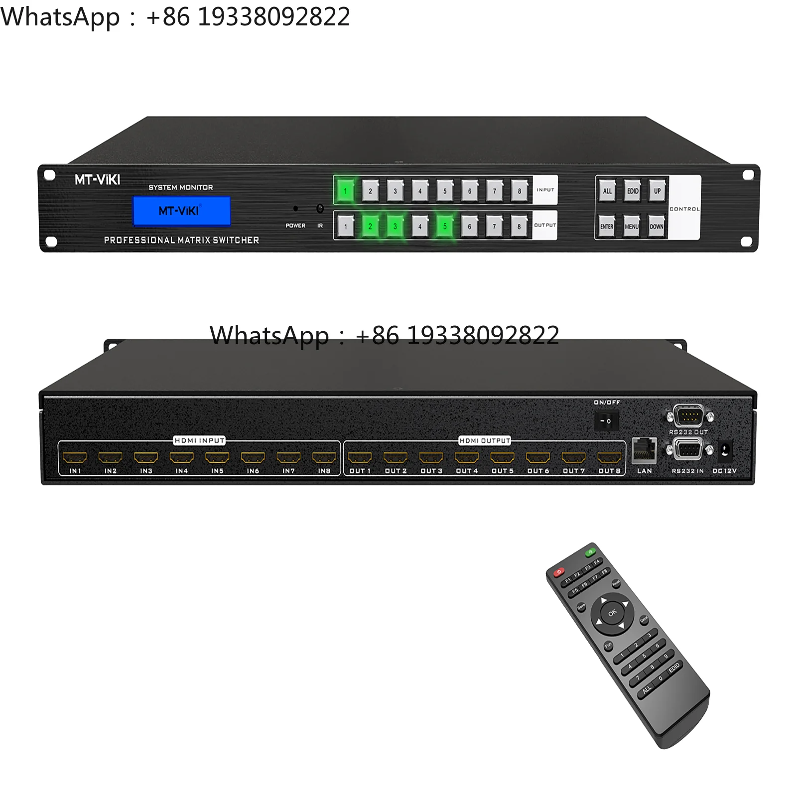 Conmutador de Matriz de Video 4K 8X8 con Interfaz Gráfica Web, Disponible para 4x4 8x8 8x16 16x16 32x32 36x36 72x72