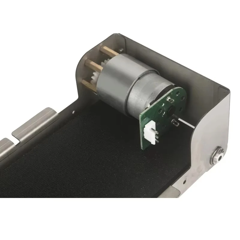 24V Stainless Steel PU Belt Conveyor Machine 460mm-552mm Vending Machine Track Cargo Lane Channel Mini Conveyor Assembly Line