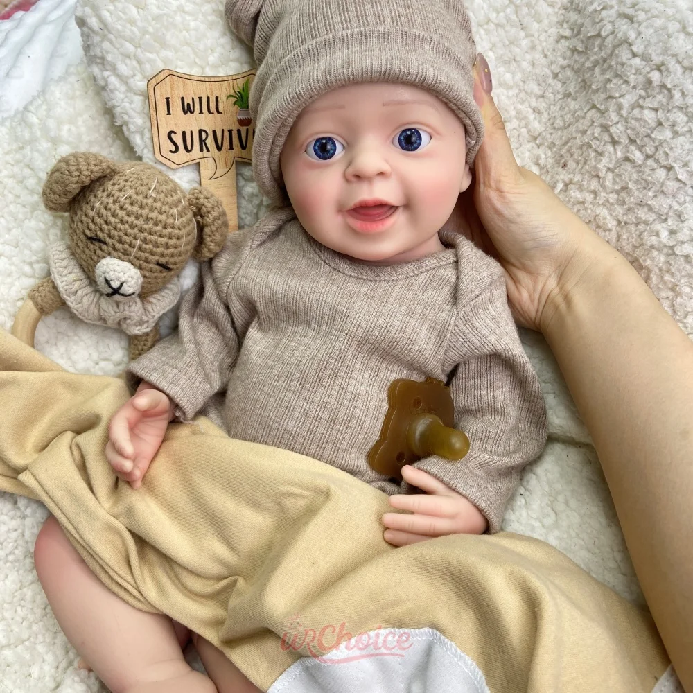 Platinum Silicone Reborn Doll Full Body Solid 18Inch Realistic Newborn Features Handmade Art Doll for Serious Collectors