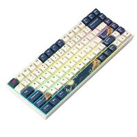 84 Keys Tri-mode Mechanical Gaming Keyboard Hot Swappable PBT Five-sided Sublimation KDA Profile Gateron Silver/Red