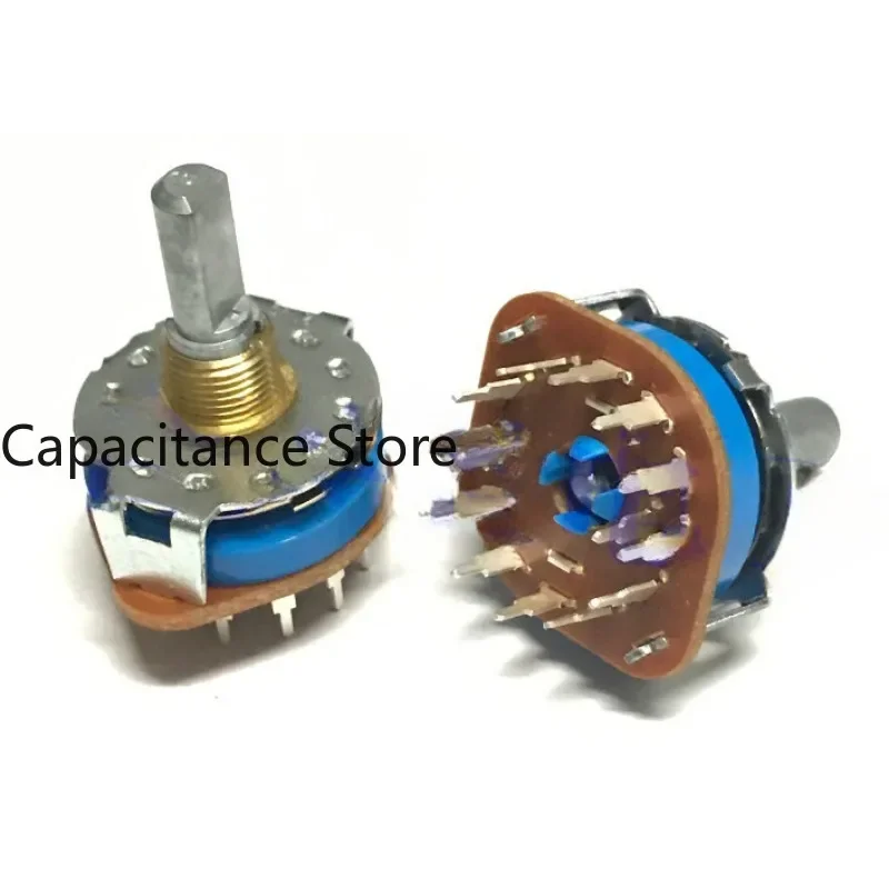 

5PCS Rotating SRRM264300 band switch 2-pole 6-speed switching 14 pin shaft length 20mm