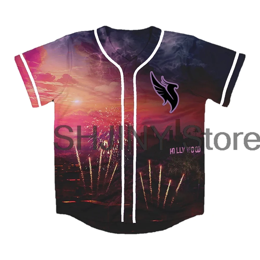 Illenium LA Trilogy Jersey 2024 Concert Baseball Jacket Shirts Short Sleeve Tee Women Men Streetwear Tops Hip Hop Clothes