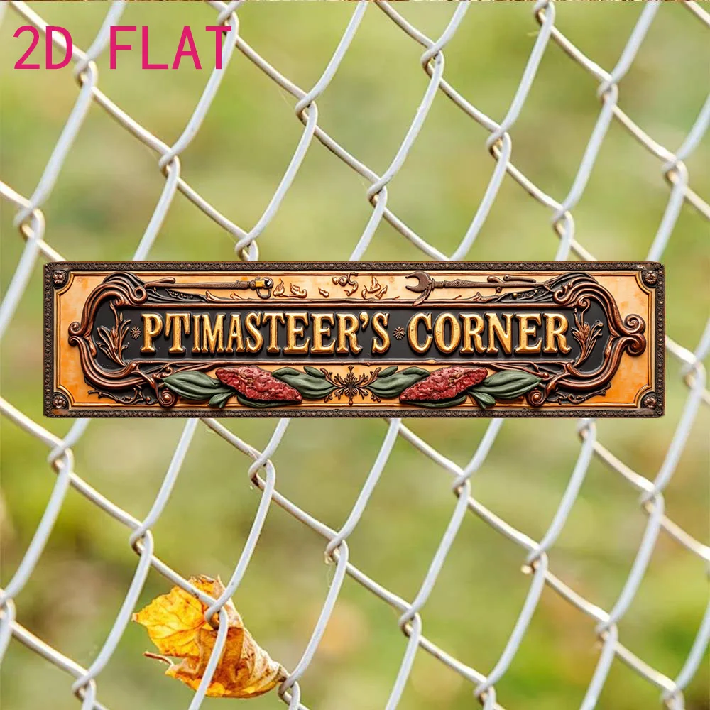 2D Metal Sign - 4x16 Inch Retro Aluminum BBQ Master Wall Art, Rustic Style for Patio Backyard Kitchen Man Cave Decoration
