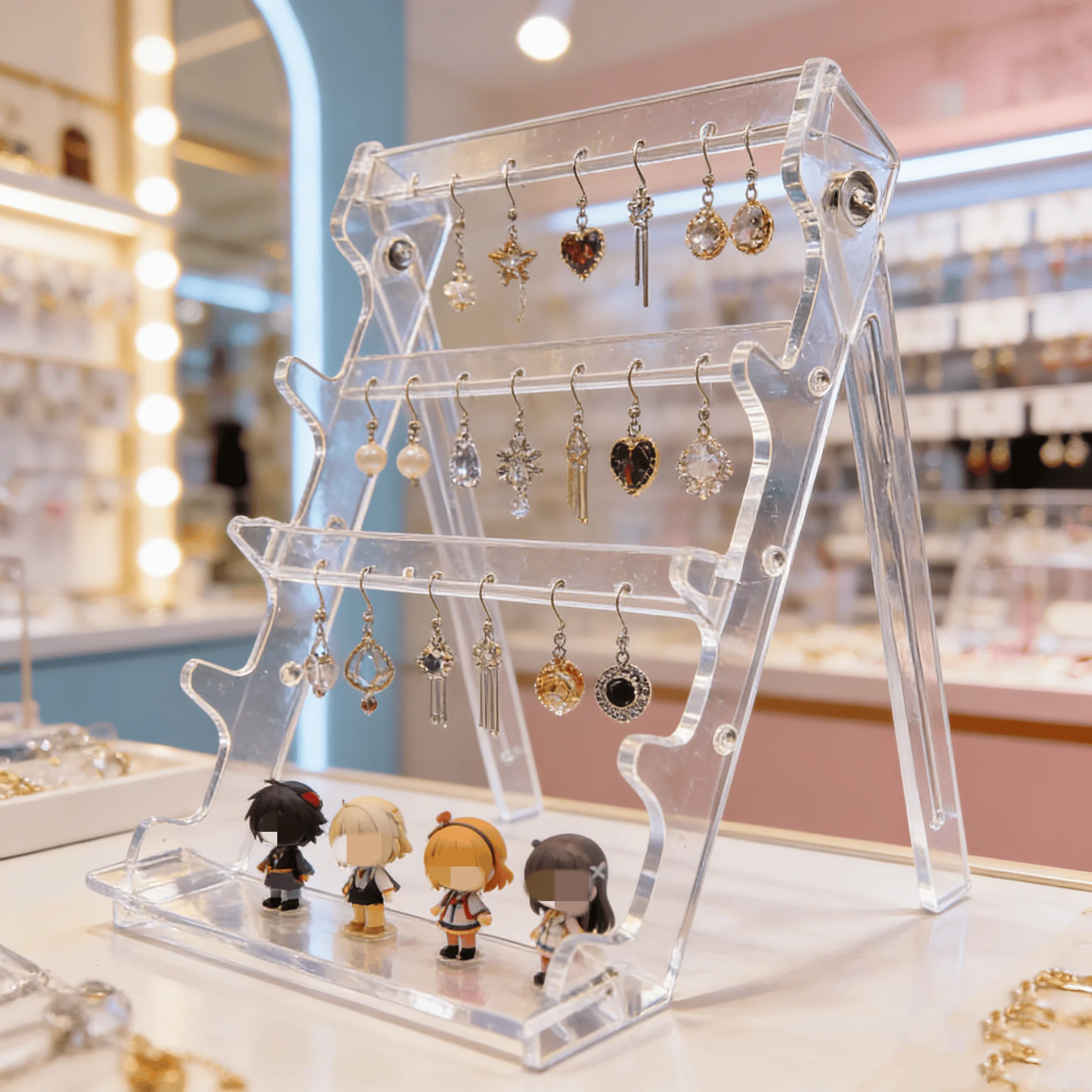 Jewelry Necklace Rack, High End Transparent Acrylic Jewelry Display Rack, Bracelet, Necklace, Earring, And Watch Storage Rack