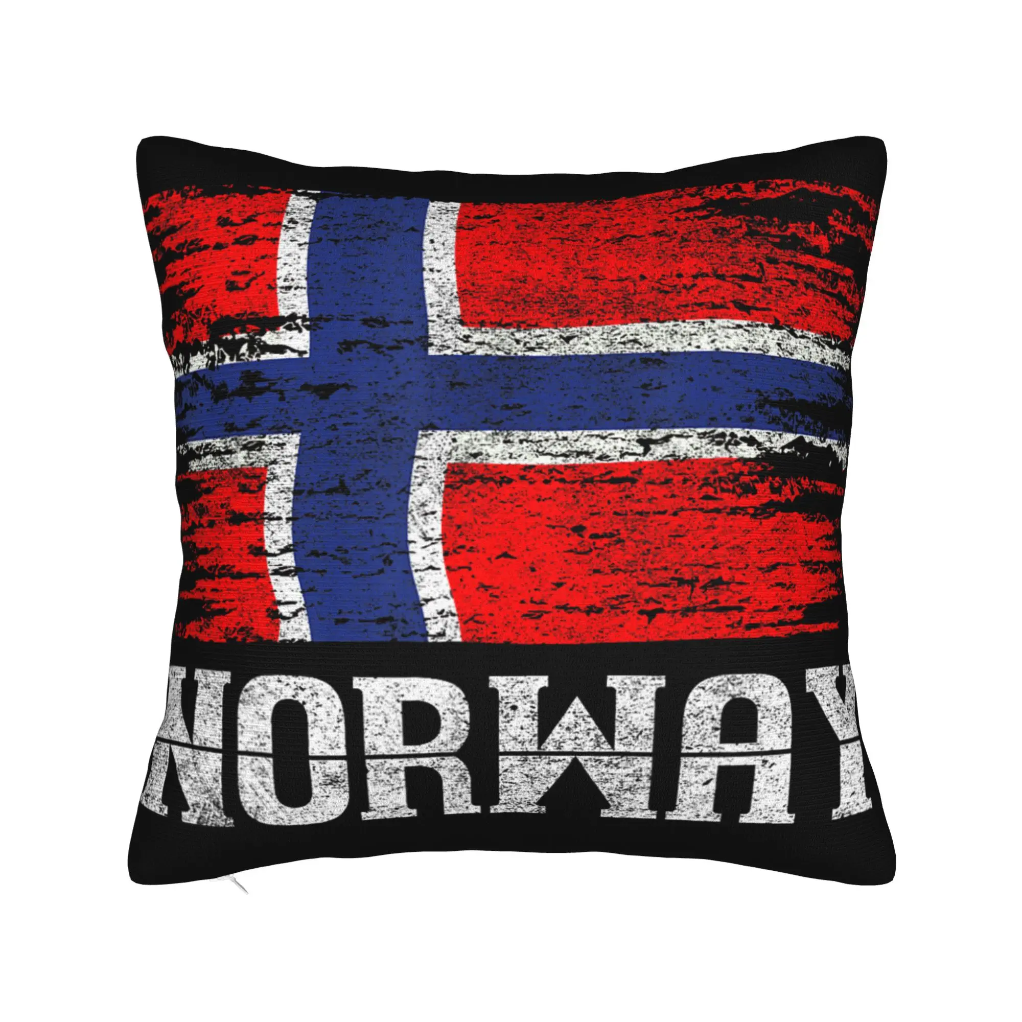 Pillow Cover Norway Flag Scandinavia Gift Oslo Norway  Morden Pillow Case For Living Room Sofa Pillowcases