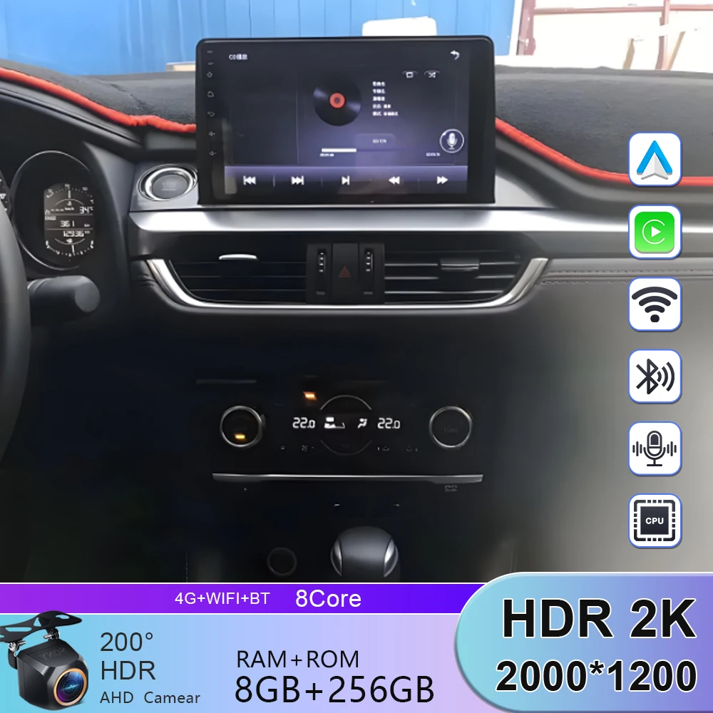 

For Mazda 6 Atenza 3 GJ GL 2015 - 2018 Car Radio QLED Android Auto Multimedia Video Player GPS Navigation 5G WIFI BT No 2din DVD