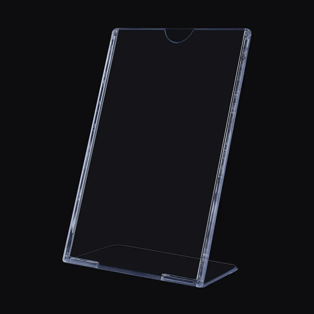 6Pcs Slanted Holder Desk Card Holder Card Stands For Cashier Display Clear Desktop Sign Advertisements