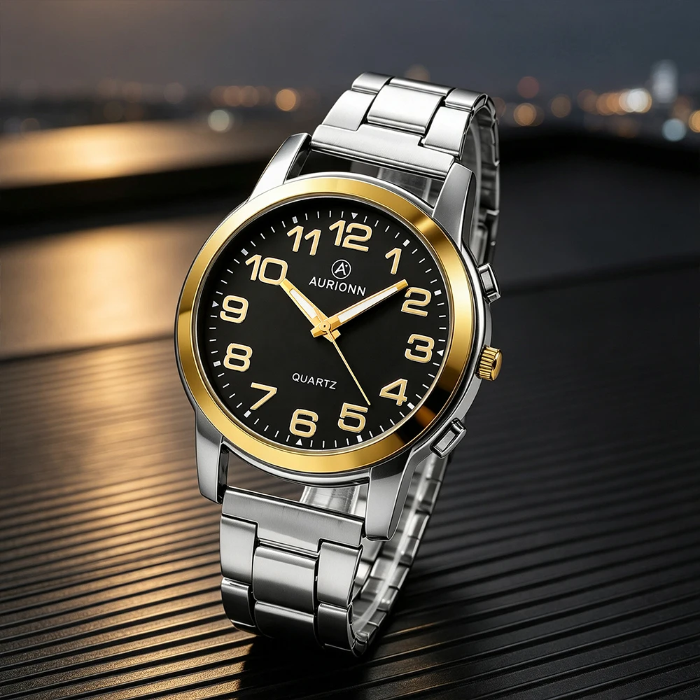 1-piece men's watch, casual and elegant, suitable as a gift for family members, no box included