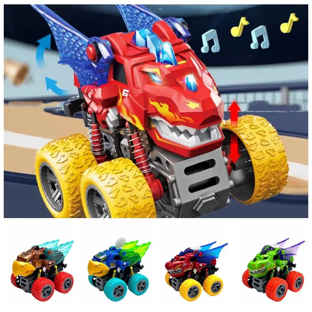 

Lighting Pull Back Toy Car Sound Effects Friction Powered Inertial Off-road Vehicle Model Car Transformation Plastic