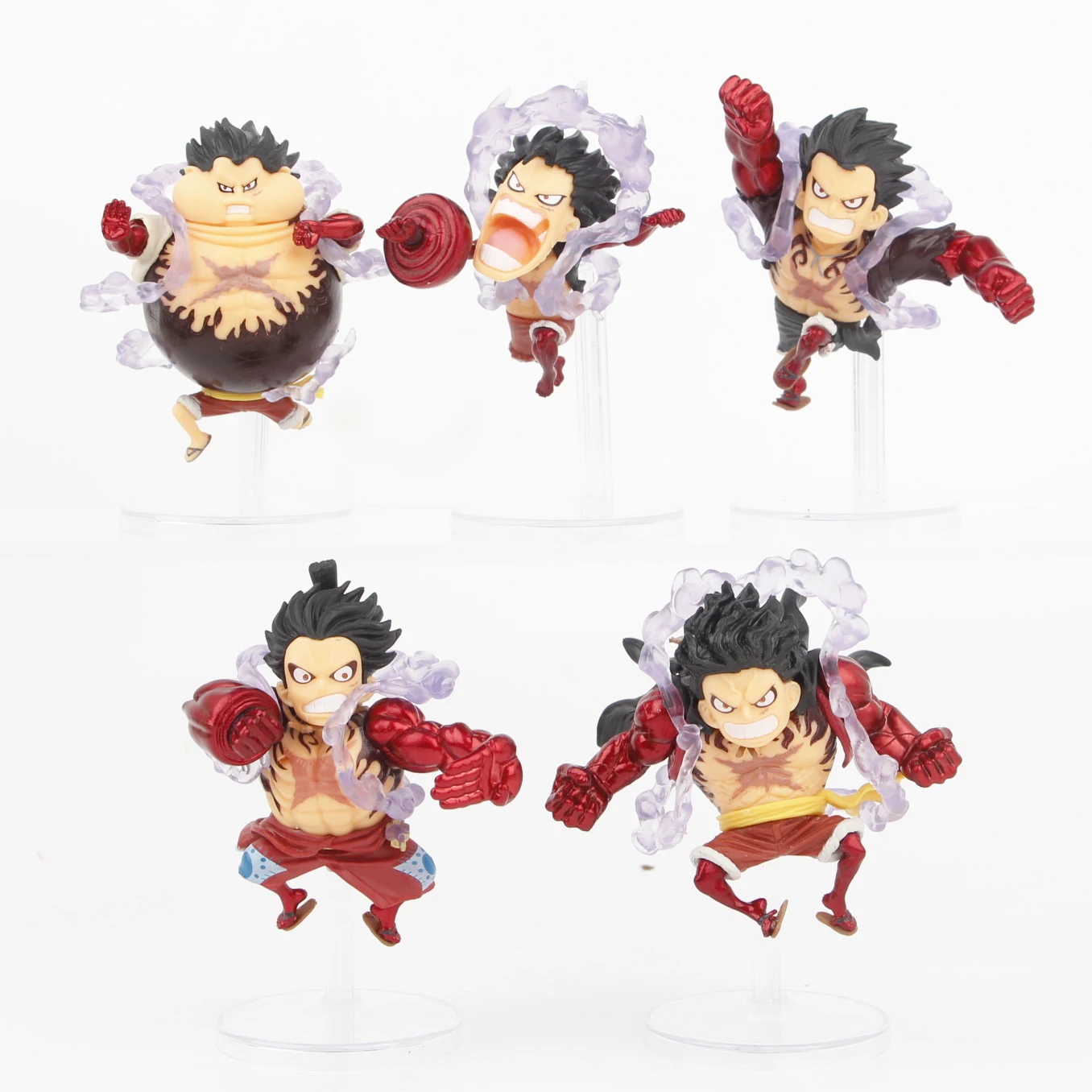 5 unids/set divertido engranaje de una pieza 4 figuras de Anime Luffy juguetes modelo de Pvc 11cm