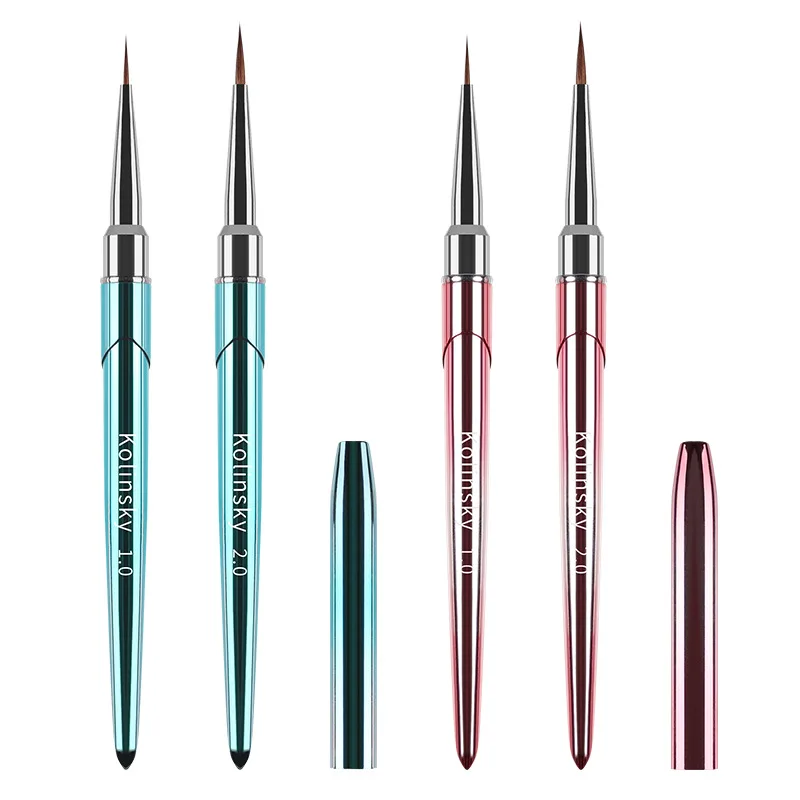 Kolinsky-アクリルヘアブラシ,さまざまな色のハンドル,液体粉末,描画ブラシ,DIY