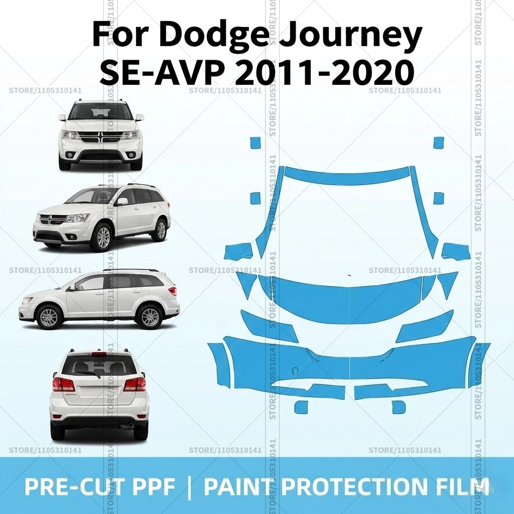 

Предварительно нарезанная защитная пленка PPF, прозрачная автомобильная пленка, профессиональный комплект PPF для передней части автомобиля Dodge Journey SE-AVP 2011-2020