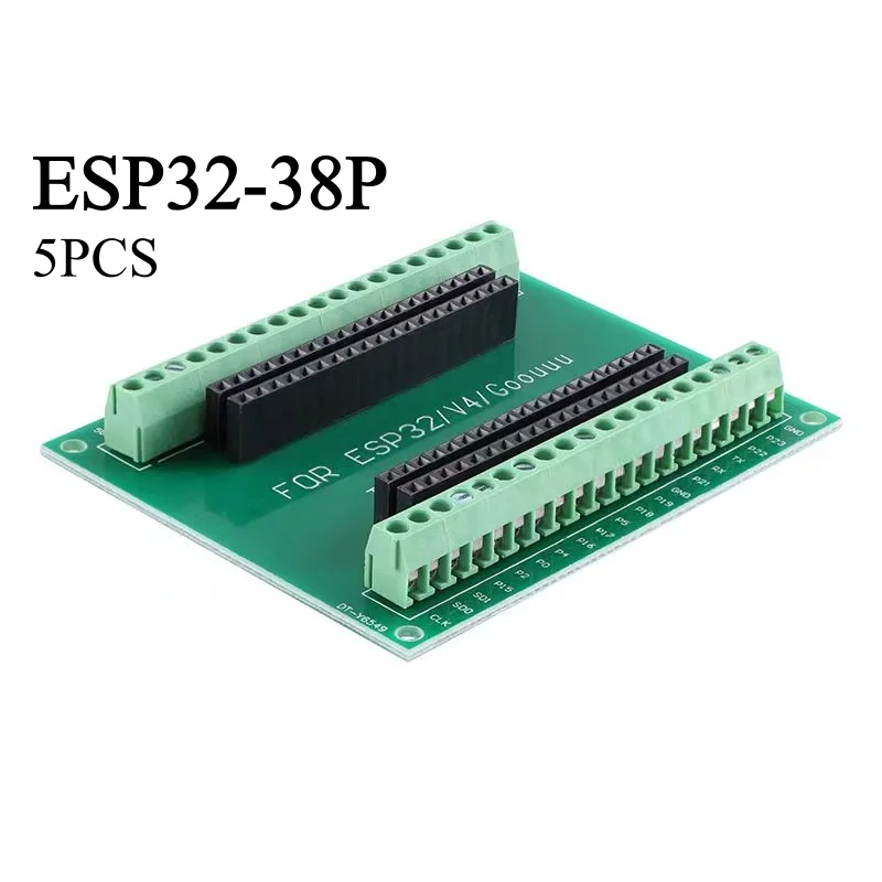 

5PCS ESP32-38Pin Distribution Board Expansion Board Module Green/Black Development Board Learning Board
