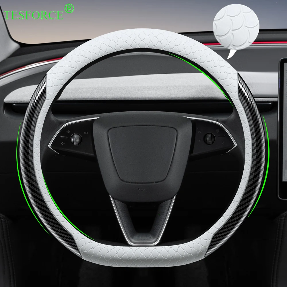 

For Tesla Model 3/Y 2021-2025 Car Steering Wheel Covers Model Y Juniper Steering Wheel Cover Wrap Breathable Steering Covers