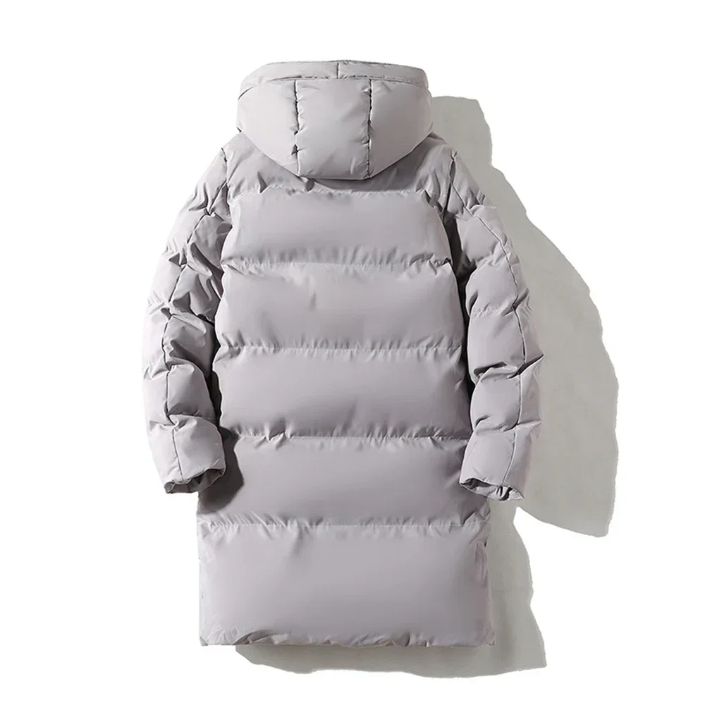 Parka com capuz extragrande masculino, corta-vento grosso quente, jaqueta de algodão acolchoada, casaco longo, Casacos masculinos, tamanho grande,