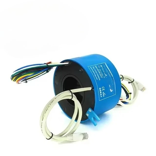 

1-канальное скользящее кольцо CAT5 Ethernet с скользящим кольцом RJ45 со сквозным отверстием, 6 проводов, каждый по 10 А с диафрагмой, размер 50 мм