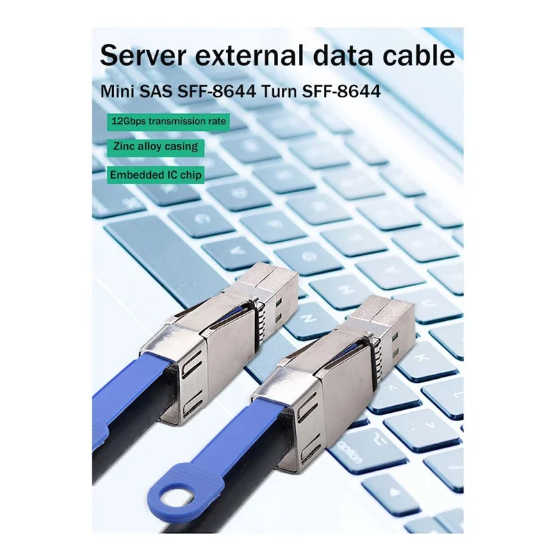 كابل نقل صغير SAS عالي الكثافة Mini SAS SFF-8644 إلى SFF-8644 كابل بيانات القرص الصلب الخارجي للخادم